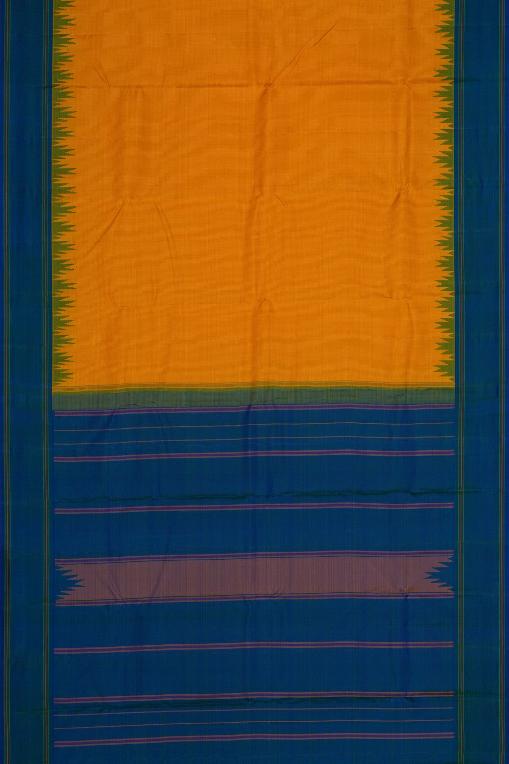 Image of Arani Silk Kattam Yellow Saree